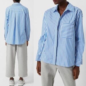 French Connection Thick Stripe Relaxed Fit Popover Top